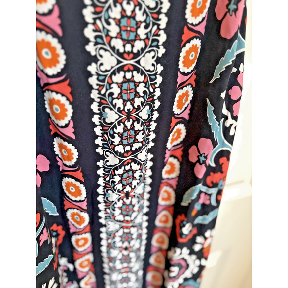 1 State Maxi Dress Womens Medium Black Floral Sleeveless Sidr Slits Flowy - Picture 3 of 4